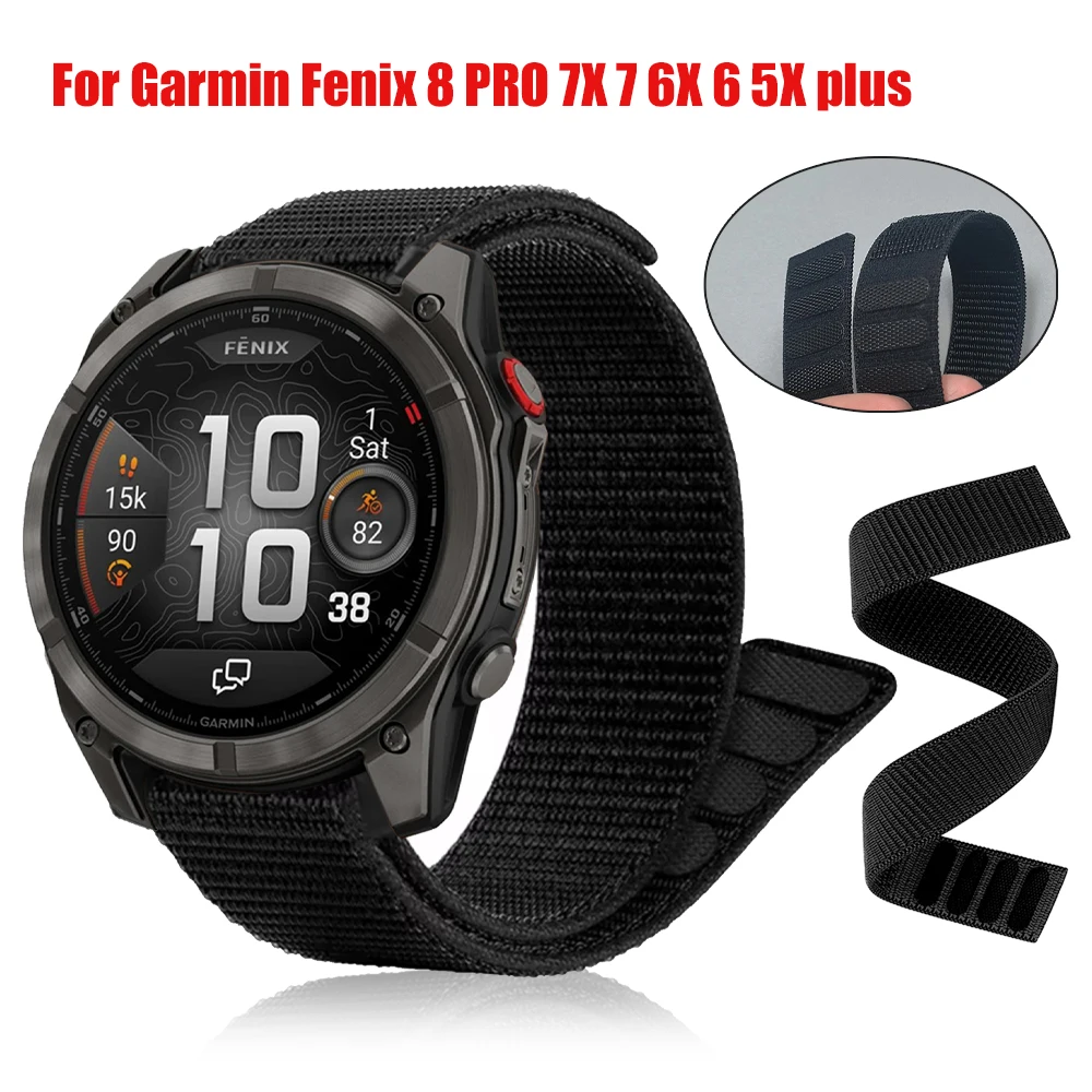 Nylon Hook and Loop Strap for Smartwatches - 22mm/26mm