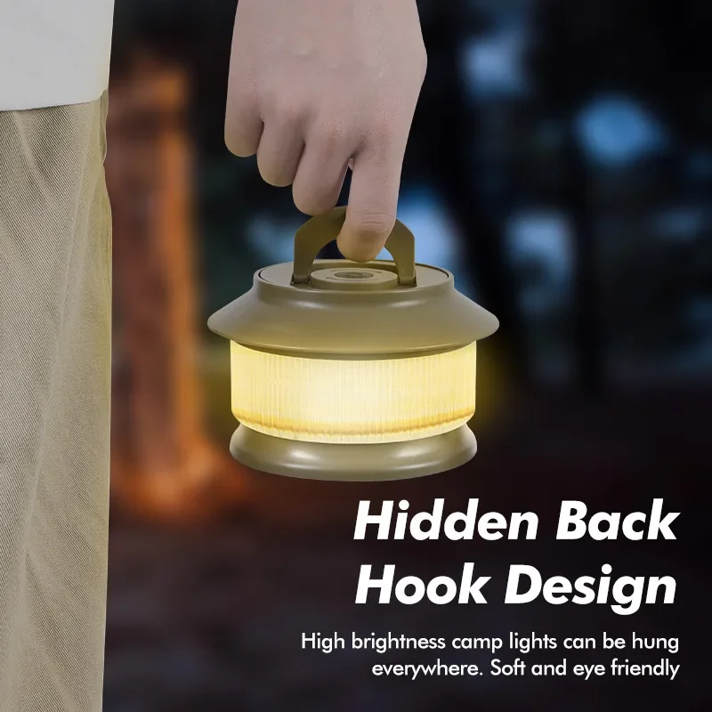 Camping Light Portable Lanterns Camping Lamp Camping Lantern USB Rechargeable Camping Lamp 20M Length Waterproof Recyclable Lights String Outdoor Tent Garden Yard Decor Atmosphere Lighting