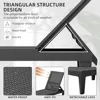 Outdoor Patio Chaise Chair (Set of 2) with 10FT Umbrellas, 5-Position Waterproof Sun Lounger, for Pool, Garden, Black 4