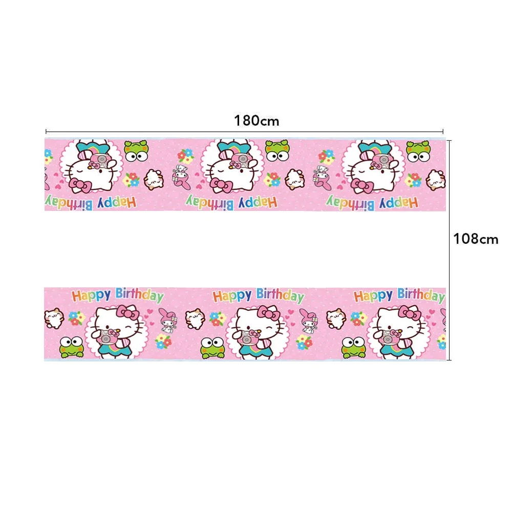 Disposable Tableware HelloKitty Kuromi Birthday Party Decorations Sanrio Disposable Tableware Cup Plate Napkin Kids Baby Theme Gathering Supplies