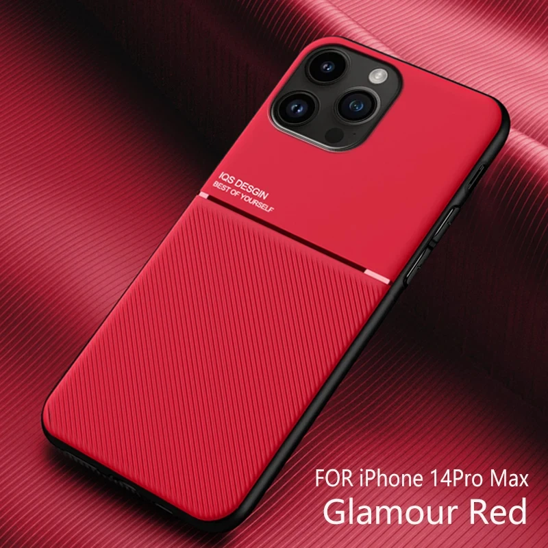 Premium Luxury Leather Shockproof Phone Case with Car Holder Support