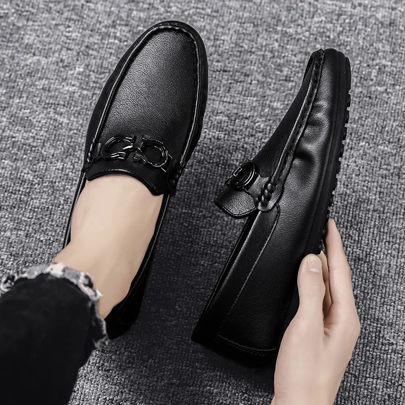 2024 New Men's Casual Fashion, Men's Boat Shoes, Driving Shoes, Men's Bean Shoes, Soft Sole Casual Leather Shoes