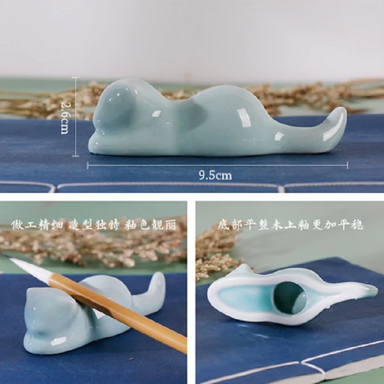 1pc Ceramic Pen Holder for Chinese Calligraphy Watercolor Ink Painting