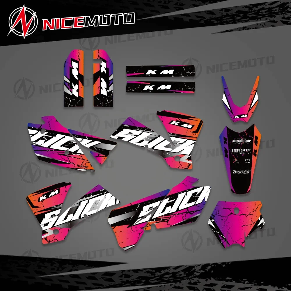 NICEMOTO NEW TEAM GRAPHICS WITH MATCHING BACKGROUNDS Sticker For KTM SX 125 200 250 300 450 525  2004