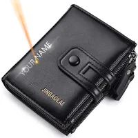 2024 Men Wallets Short PU Leather Double Zipper Hasp Men Purses Card Holder Coin Pocket Vintage High Quality Brand Men Wallets 1
