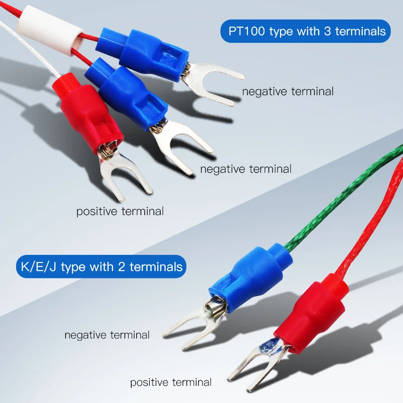30mm Small Probe Thermocouple VaneAims Type K J PT100 0-600℃ 0.5/1/2/3M Braided Shielded Wire Sensor For Temperature Controller temperature sensor
