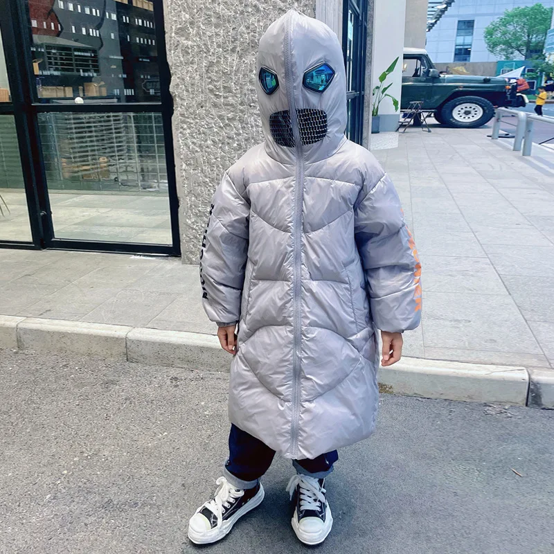 

2023 Winter Children Duck Down Jacket Cartoon Waterproof Boy Hooded Girl Outerwear Coat 3-12 Years Kids Teenager Parka Outfit