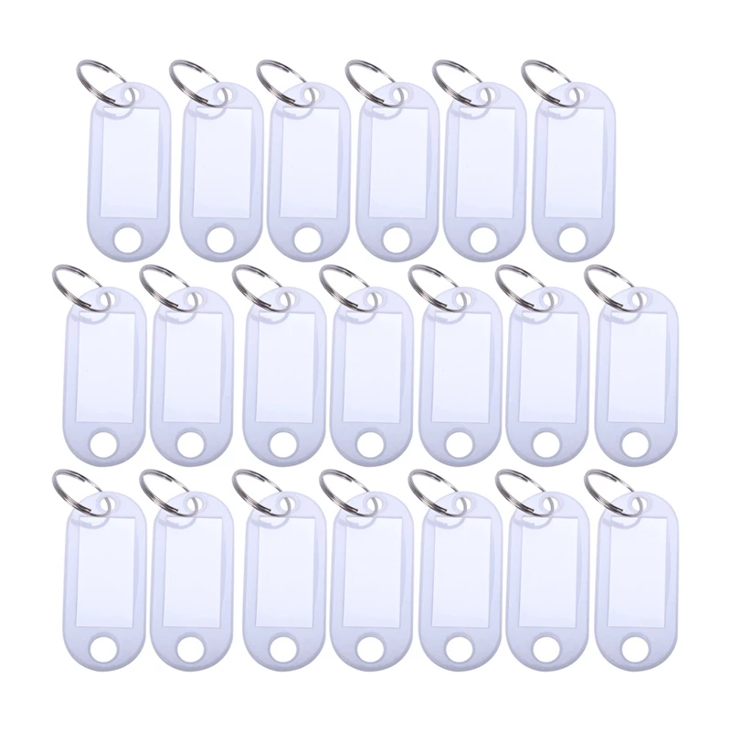 

White Portable Plastic Key Fob Key Tag ID Labels 160 Pieces