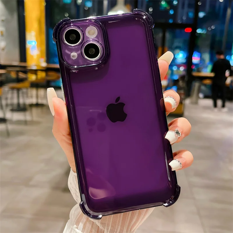 Transparent phone case Four corner bubble protection against falling For iPhone 15 14 13 12 Phone 15 14  13 12 Pro P