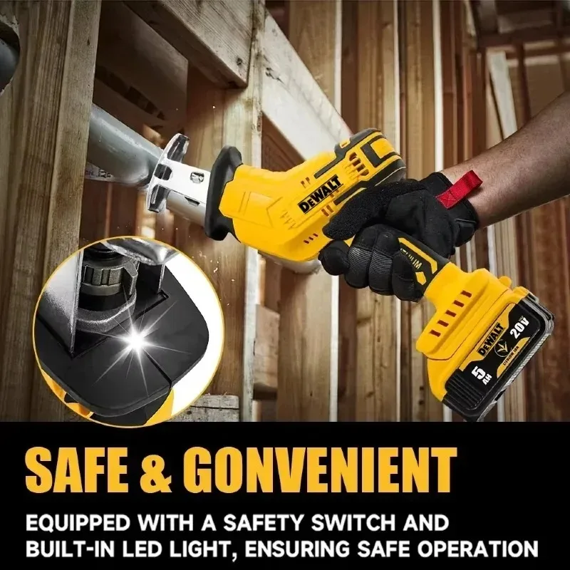 Dewalt 2800RPM 브러시리스 왕복톱 무선 전기톱 다기능 금속 목재 파이프 절단 톱 전동 공구
