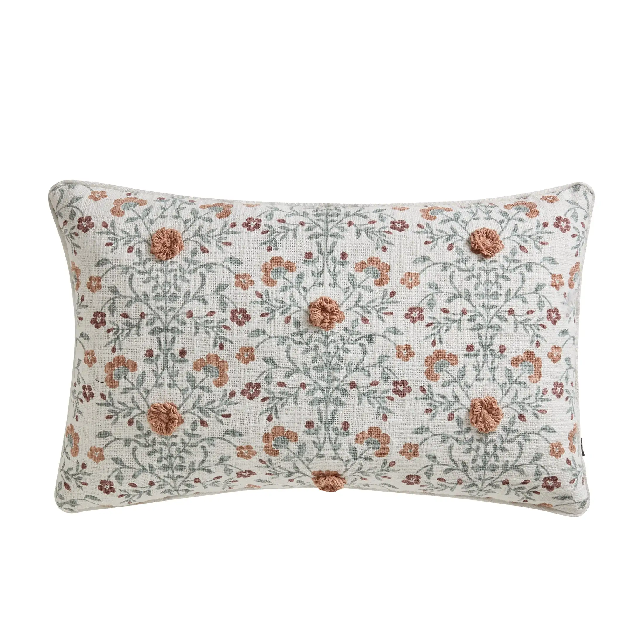My Texas House 14" x 24" Fara Multicolor Floral Oblong Cotton Decorative Pillow
