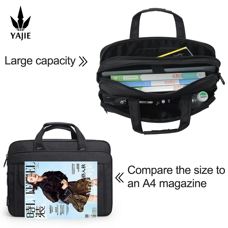 Business men's briefcase canvas waterproof large capacity 15.6 inch laptop bag work bag business bag official  office bag 5