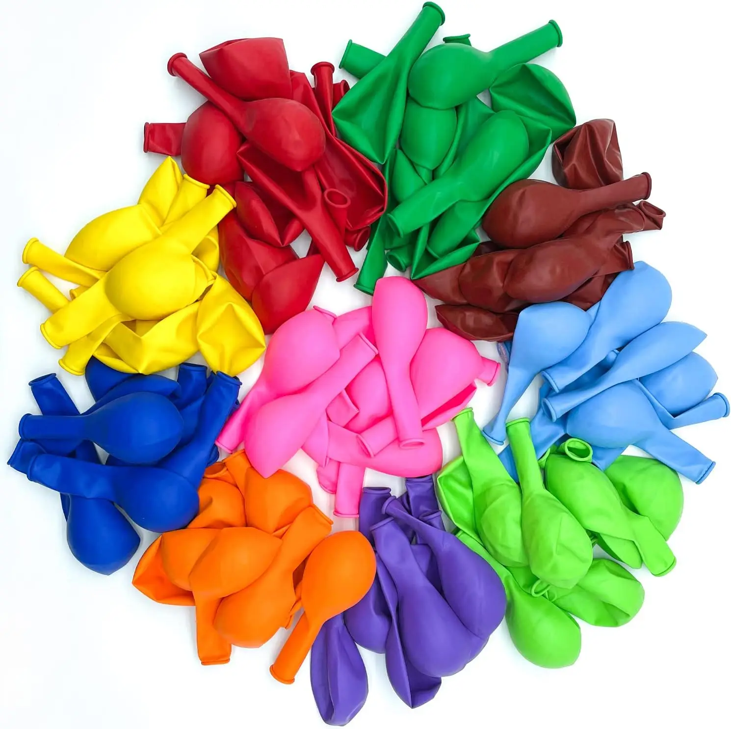 100 PCS Balloons Assorted Colors（Inside 10 Colors-10 Per Color) 12 Inch Balloons Bulk, Suitable for Birthday Family Party