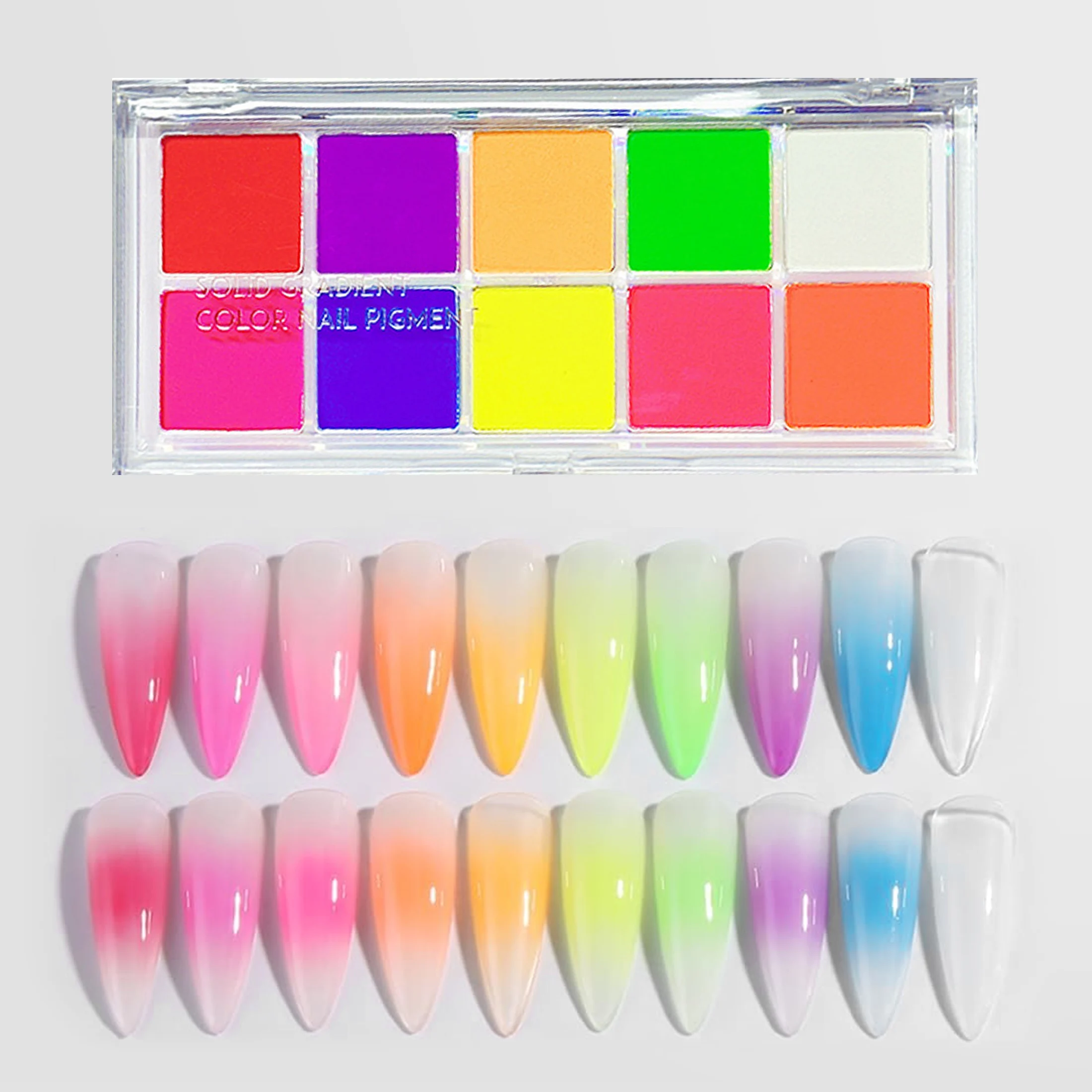 10 Color Set Gradient Nail Powder Solid Magic Glitter Powder Matte Macaron Mirror Flour Raw Material nail powder nail glitter nail powder set