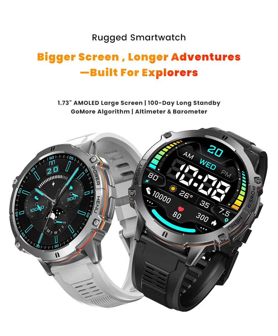 Smartwatch T-Rex 3, vista frontal