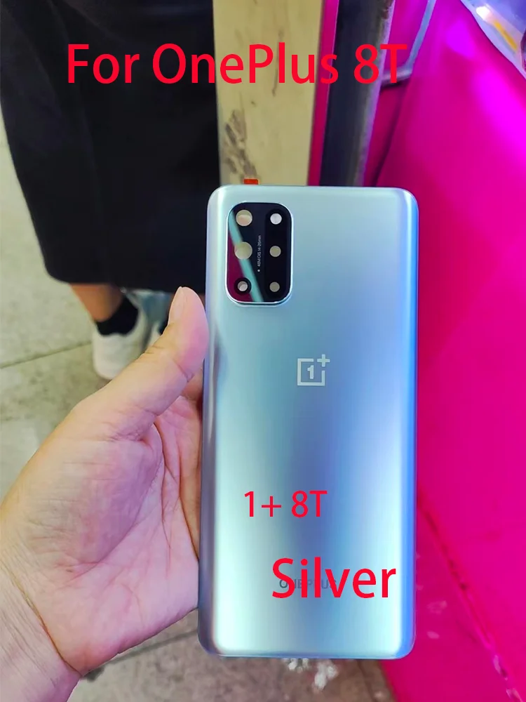 Cover Posteriore Vetro Per OnePlus 8T - Alloggiamento Batteria Con Porta Per Ricarica, Nero