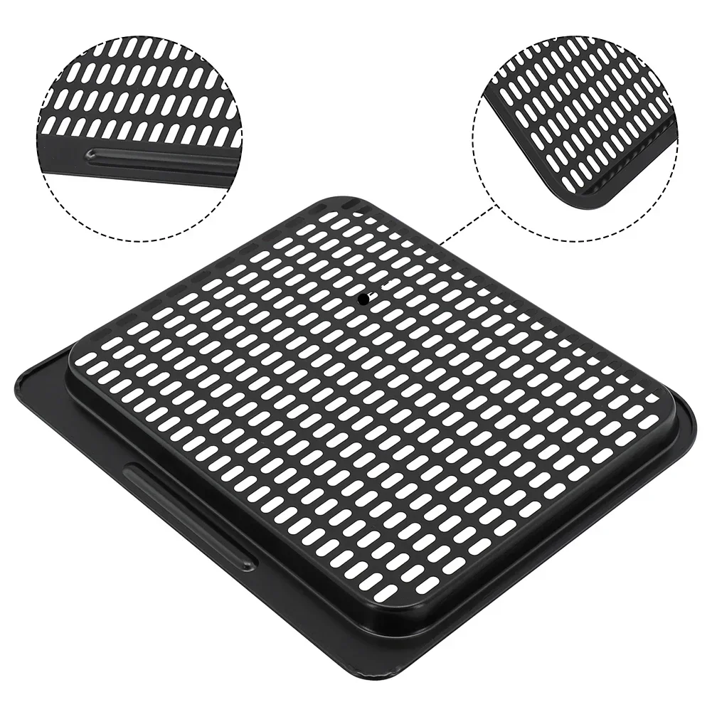Cooking Tray With Holes Cooking Dishes Holder Rack Carbon Steel Air Fryer Holder Baking Tool Removable Rack Tray