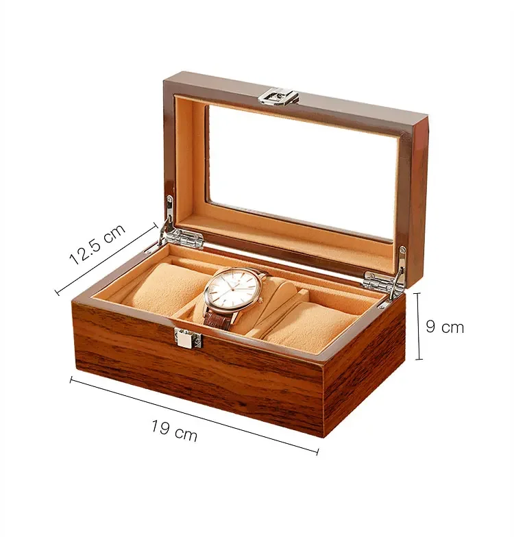 Luxury Wood Grain Watch Box 3 Slots Velure Quartz automatic Mechanical Series Storage Smooth Surface Watch Box Jewelry Gift