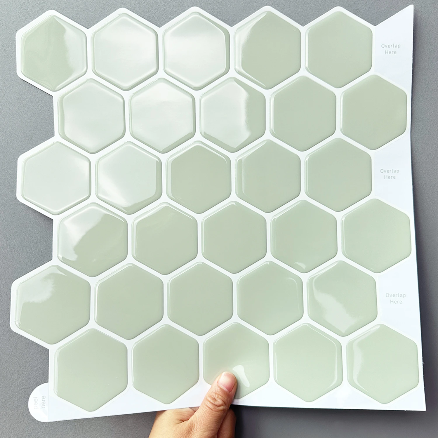 10 sheets Hexagon Strong Adhesive Wall Tile Stickers Self-adhesive Waterproof Vinyl Wallpaper For Kitchen Bathroom Backsplash