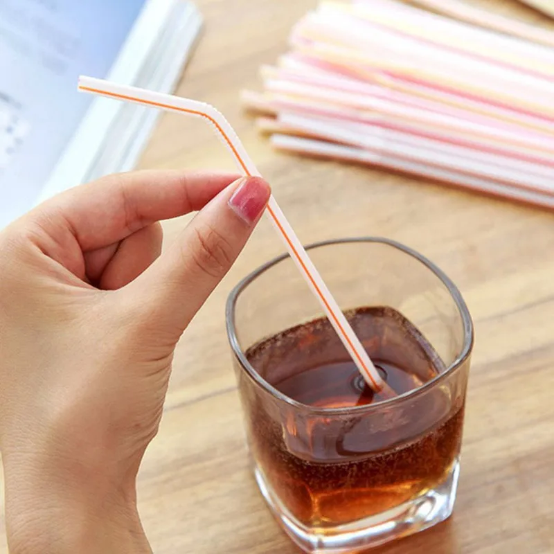 500-1000Pcs Disposable Plastic Straws For Drinking Kitchen Wedding Dining Birthday Party Beverage Accessories Cocktail Rietjes disposable plastic straws