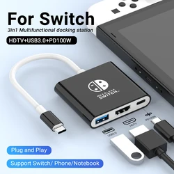 Compact Travel - Friendly Docking Station with HDMI & USB 3.0 Ports (Black and white)