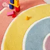 Rainbow Fluffy Carpet For Living Room Soft Babi Mats Hairy Nursery Play Mat For Children Round Plush Bedroom Rugs Soft Foot Mat 2