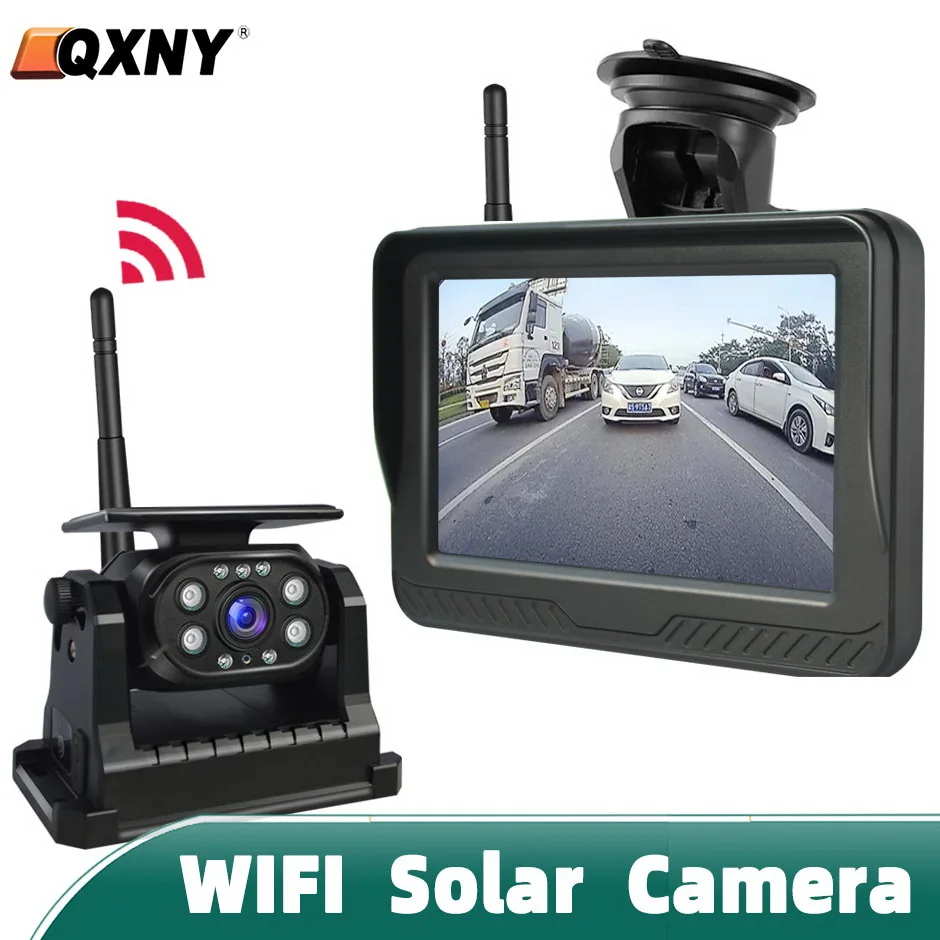 Cámara De Marcha Atrás Inalámbrica Con Pantalla Táctil 7" - Solar, Visión Nocturna Y Grabación DVR - Impermeable IP68