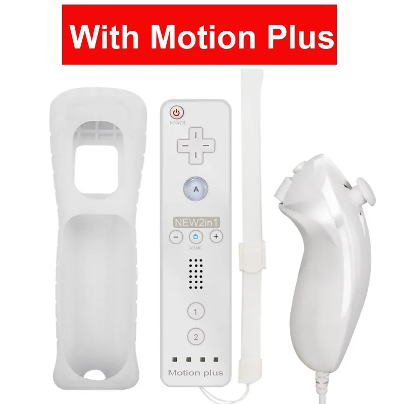 New 2 in 1 Wireless Controle Remote Controller  For Nintendo Wii With Motion Plus Bluetooth Remote For Nintend Wii Gamepad 