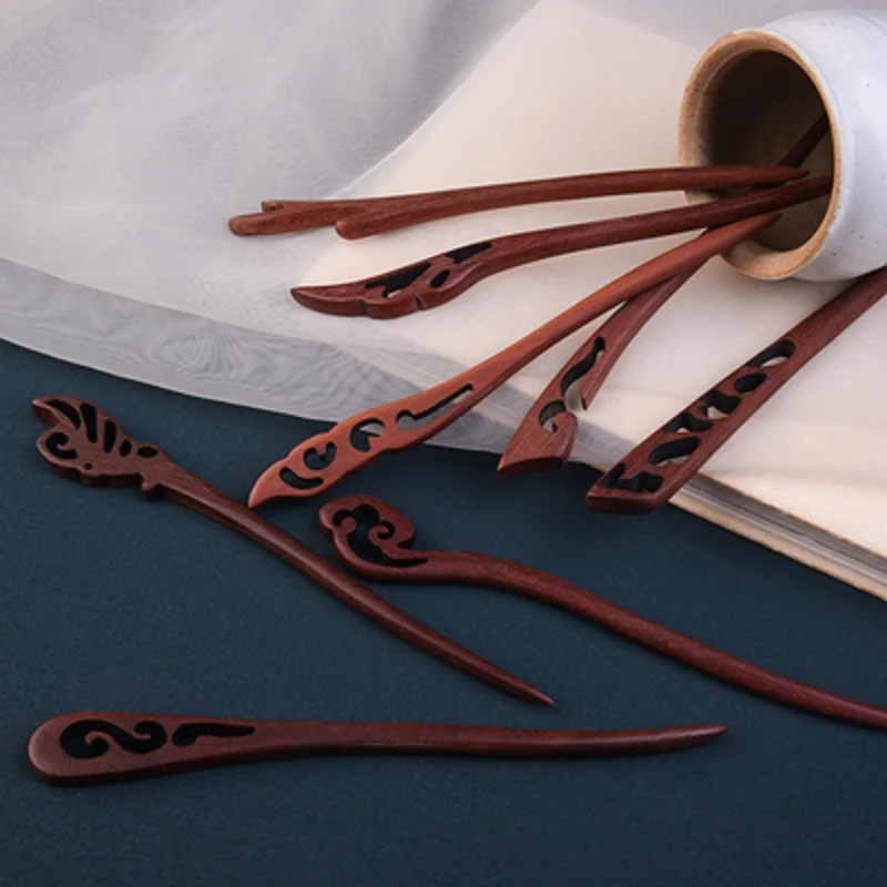 Hair Accessory Hair Stick Hair Clip Hair Headdress Jewelry Accessories Traditional Hair Sticks Chinese Hair Clips Hairpins Carved Wooden Fork Vintage Chop Stick Headwear For Women Jewelry