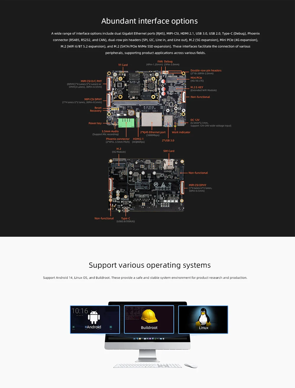AIO-3576JD4 Large Model With Low Power Consumption AIOT Mainboard Rockchip RK357