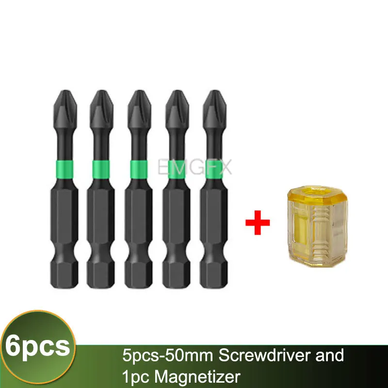 

New Screwdriver Magnetizer Demagnetizer Magnetic Device with PH2 5PCs Cross Hex Shanked Precision Screwdriver Set Bits for Drill