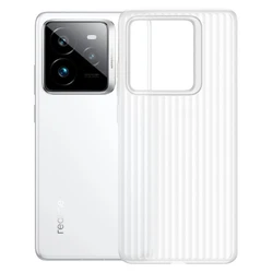 Matte Clear Slim Silicone Luggage Stripe Phone Case for Realme GT7 Pro (WHITE)