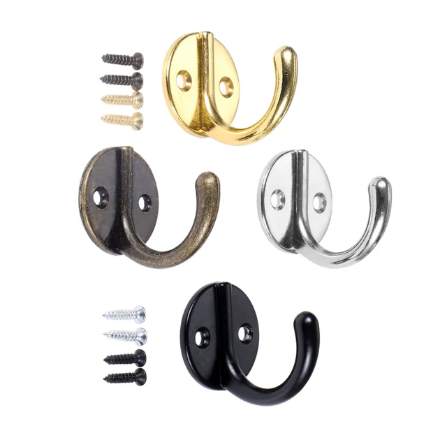 4Pcs Bronze/Silver/Black/Gold Hooks Kitchen Bathroom Robe Hook