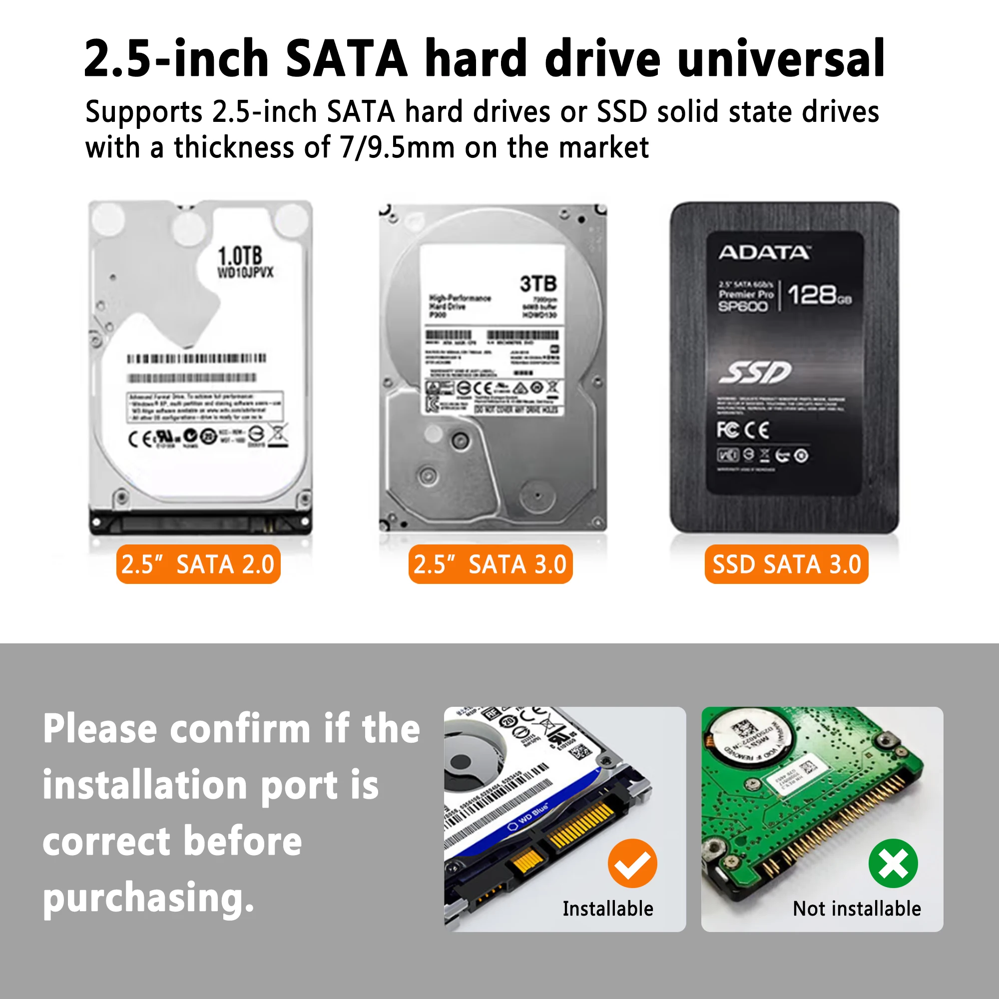 USB HDD Enclosure Inch SATA External Hard Drive Case