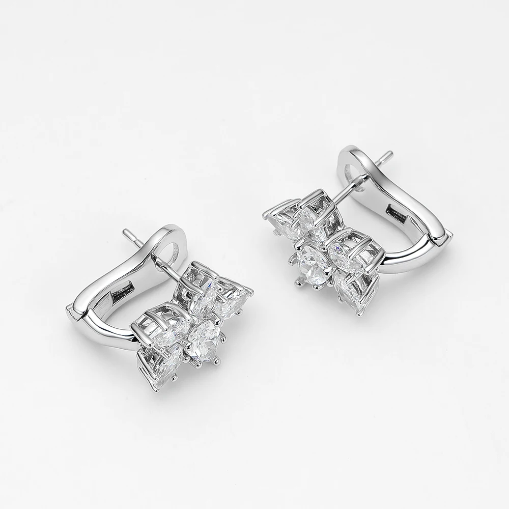Stud Earrings OEVAS 925 Sterling Silver Sparkling High Carbon Diamond Earrings For Women Wedding Engagement Party Fine Jewelry