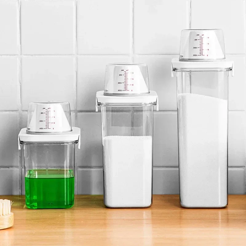 Laundry powder storage box, bathroom laundry detergent storage tank, transparent acrylic box, household necessities 2