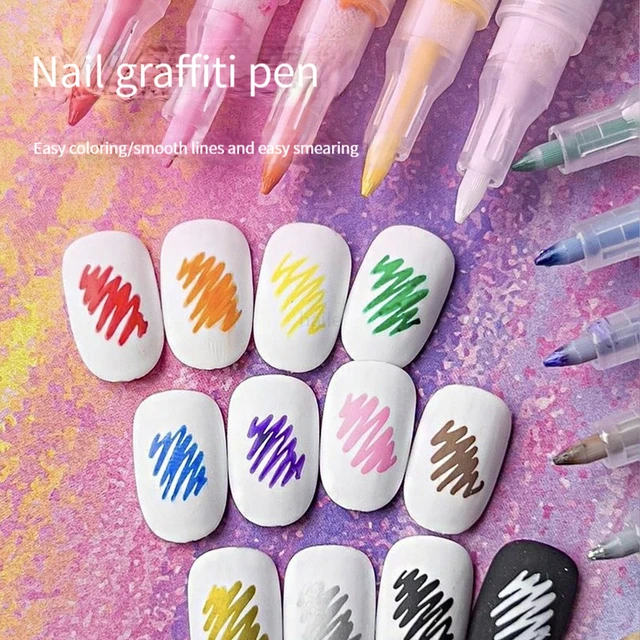 1 Pc Nail Art Graffiti Pen Black Gold Color UV Gel Polish Design Dot  Painting Drawing Pen Liner Brush Nail DIY Flower Tools - AliExpress