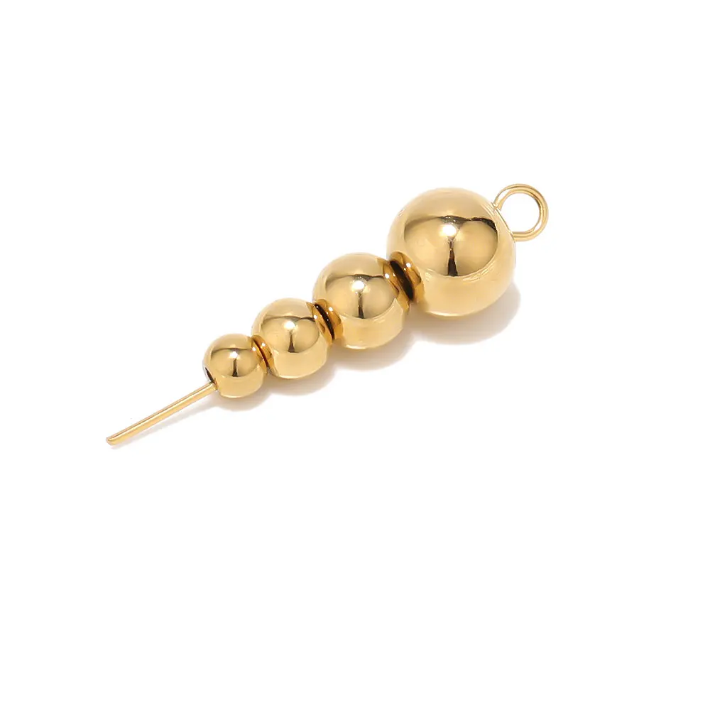 3 - 8mm Edelstahl Gold Farbe Lose Perlen Armbänder Halsketten Charms Spacer Perlen für DIY Schmuck Machen Groß liefert