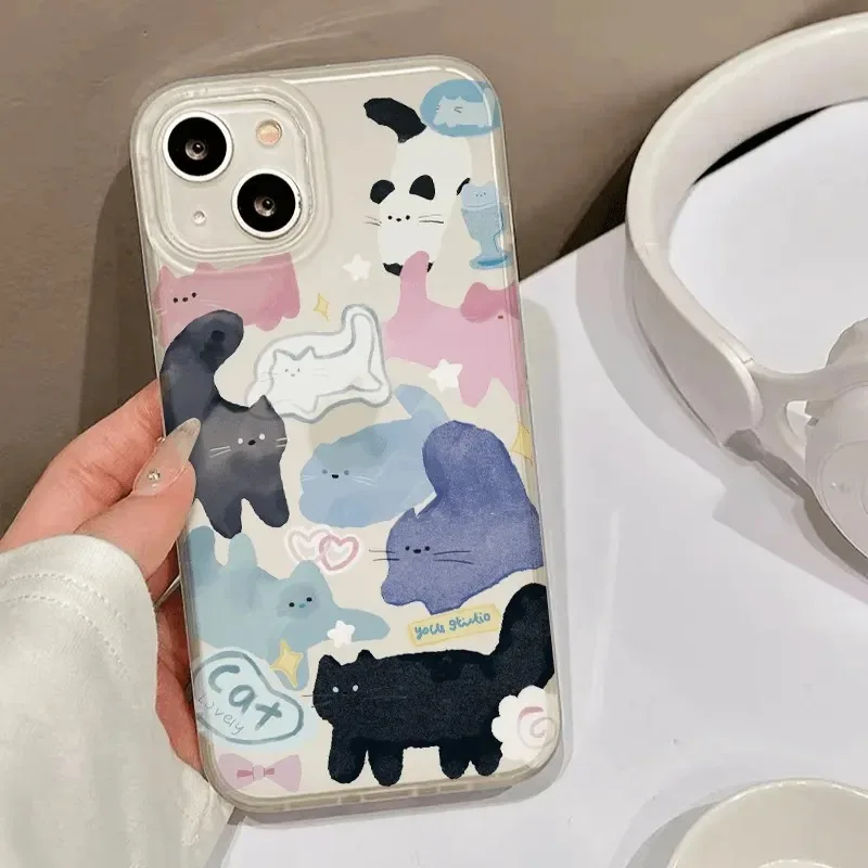 Kitten Party Cartoon Cute Creative Cat Lovely Phone Case - Y2K Cover