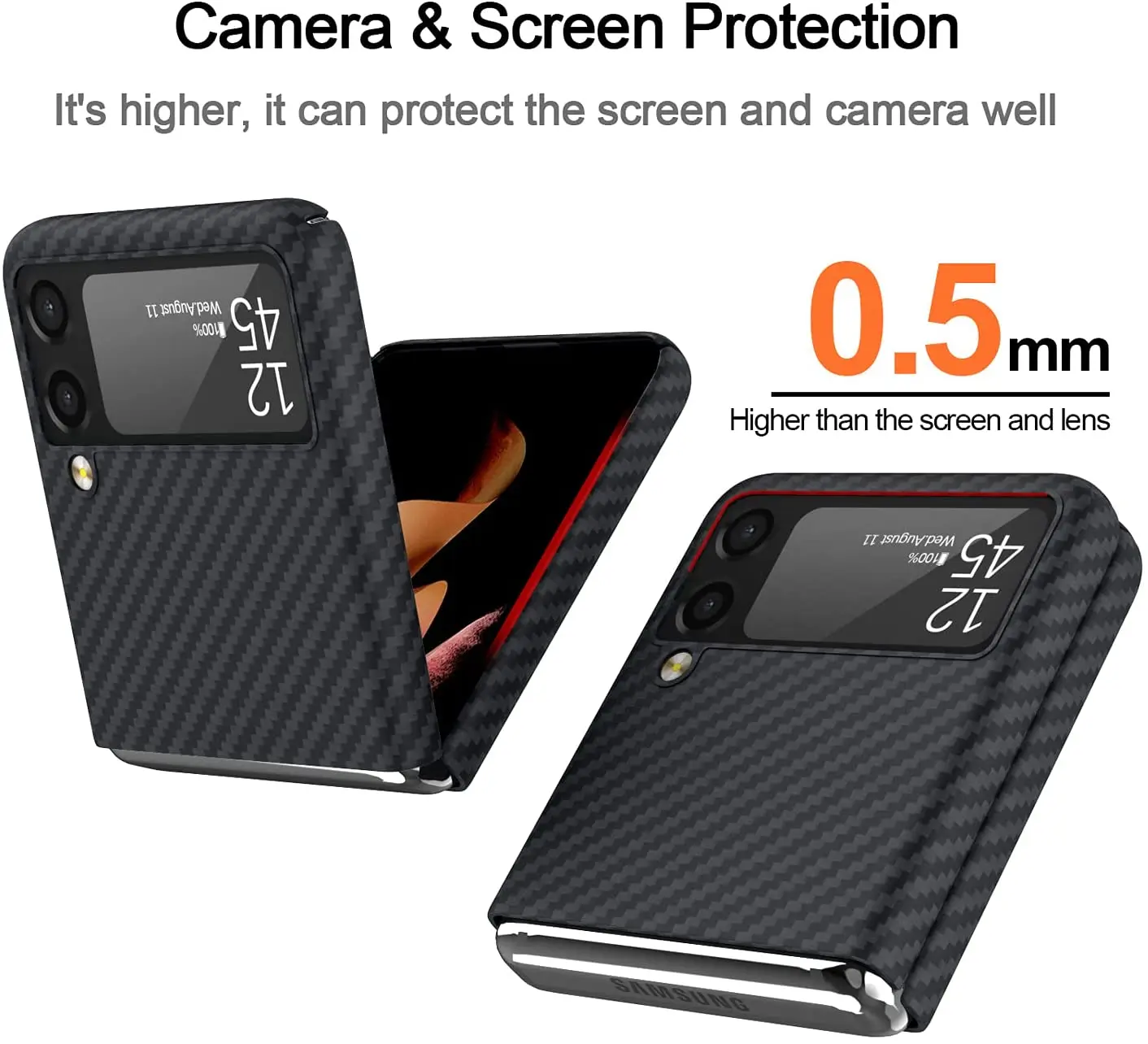 

100% настоящий чехол из углеродного волокна для Samsung Galaxy Z Flip 4 3, Ультратонкий матовый легкий жесткий чехол-накладка из арамида