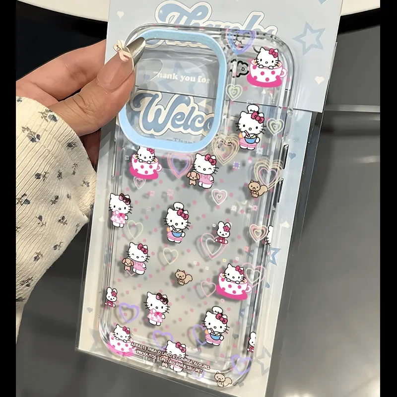 thumbnail image 1 of Sanrio-funda de teléfono con lazo de Hello Kitty, carcasa Kawaii para iPhone 16, 15, 14, 13, 12, 11 Pro Max, XR, XS MAX, 7, 8 Plus, Y2K, 1 of 4