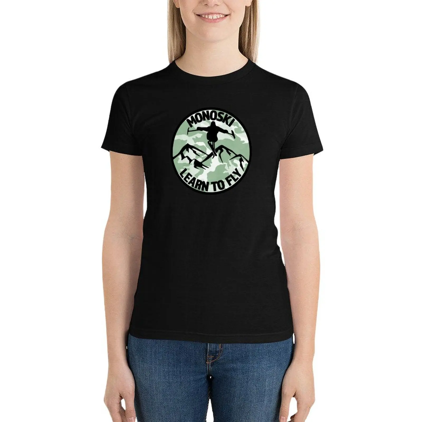 

MonoSki - Learn To Fly - Great Gift for the Monoskier T-Shirt funny customs t shirt dress Women