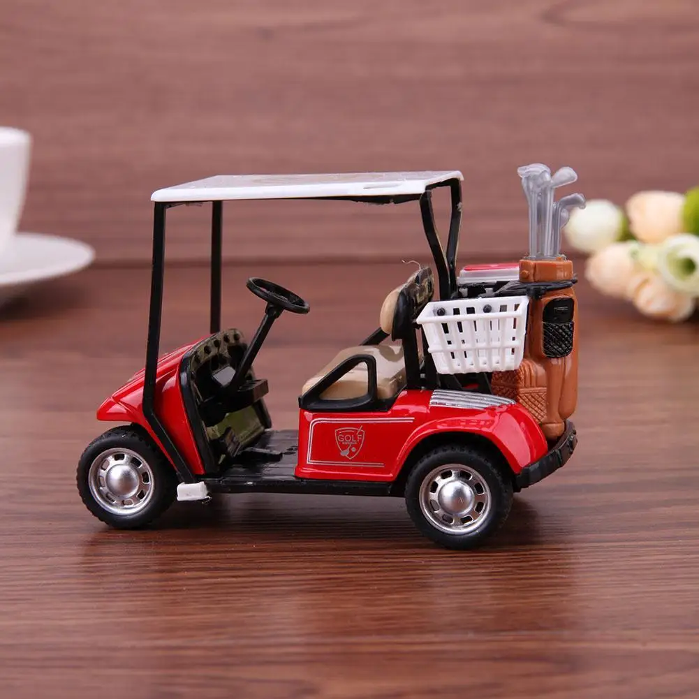 1/36 Golf Car Model Toy Mini Pullback Action Simulation Vehicle Model Easy Operation with Light Music for Children Holiday Gift