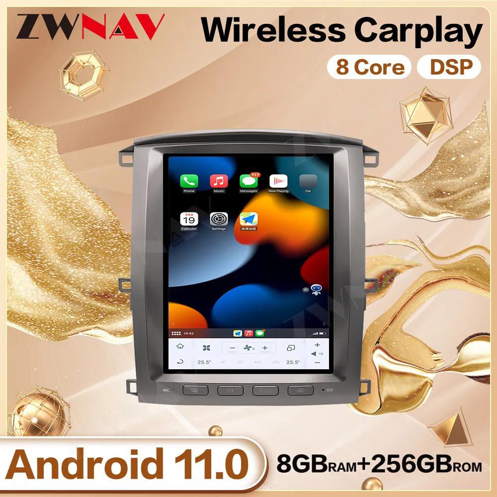 

256G Tesa- Screen Android 11 For Toyota Land Cruiser 100 LC100 Lexus LX470 2002-2007 GPS Navigation Audio Radio Stereo Head Unit