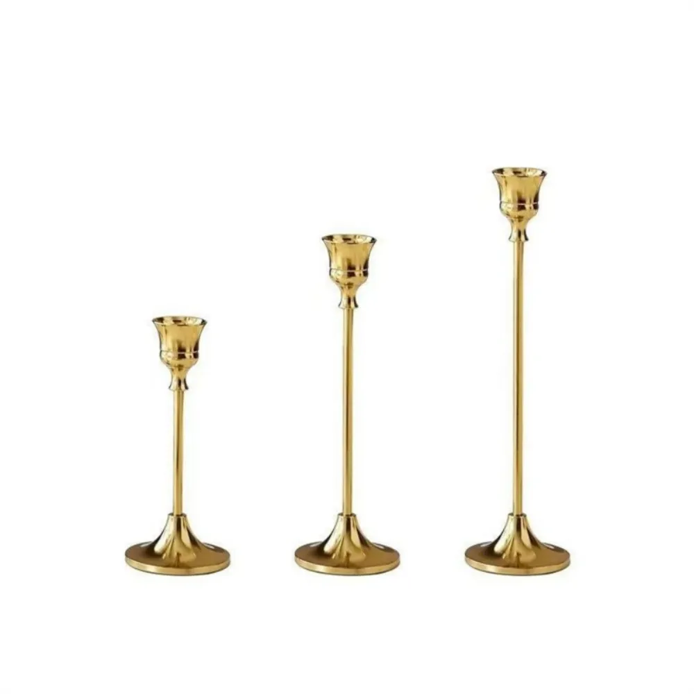 Set of 3 Vintage Candle Holders for Elegant Home and Event Decor