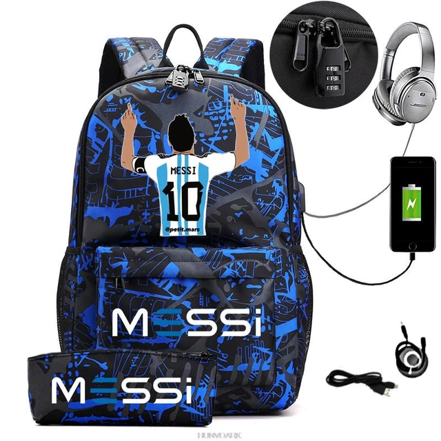 Mochila multifunción para jugadores de fútbol, Star Lionel Messi, mochila  de viaje para estudiantes, mochila para fanáticos del fútbol para hombres y