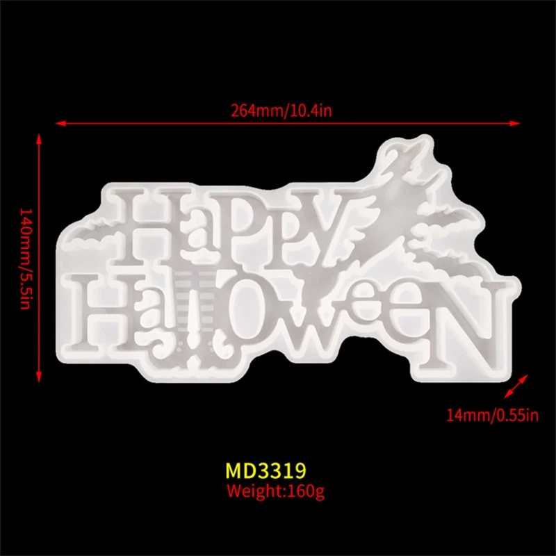 Happy Halloween Letter Silicone Mold is Suitable for Resin Epoxy Resin Diy Craft Jewelry Making Home Decoration