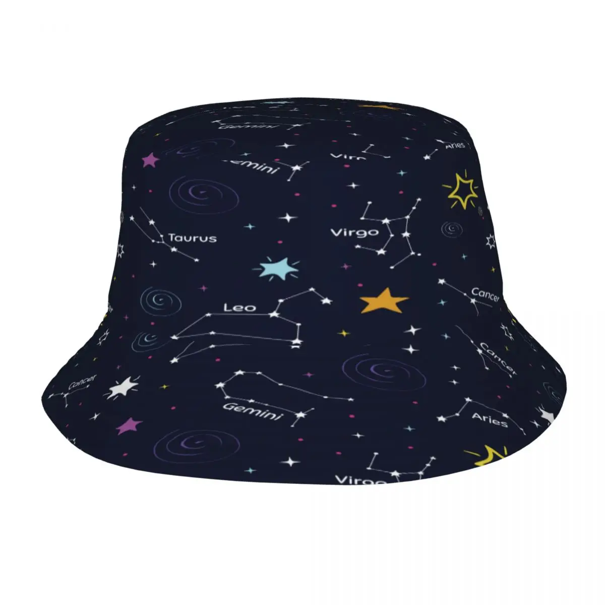 

Colorful Zodiac Bucket Hat Summer Hats Fisherman Hat Foldable Women Men Sunscreen Shade Caps