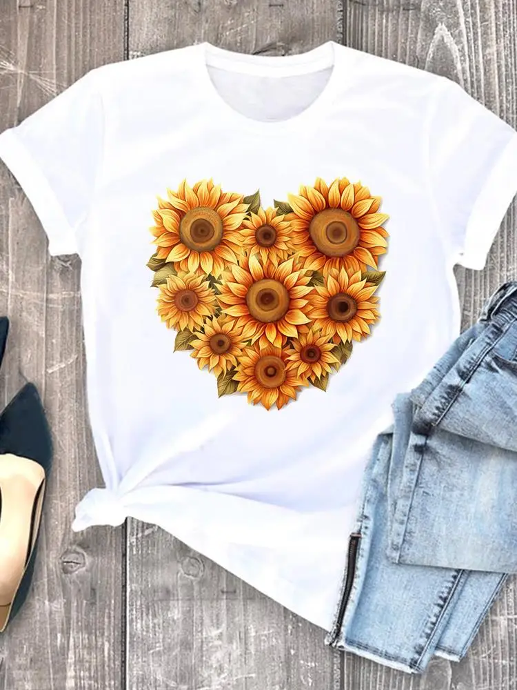 Women Clothing Trend Cute 90s Fashion White Tee Clothes Print Womens Casual Ladies Graphic T Short Sleeve O-neck T-shirts