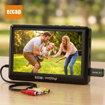 Ezcap180 Convertitore da VHS a Digitale, Dispositivo di Acquisizione Video RCA MP4 USB TF, Trasferimento di Nastri, Videocamera DVD Retrò
